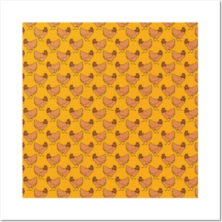 Ginger Chicken Pattern Posters and Art